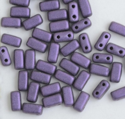Brick Purple Jet Metallic Suede Purple 23980-79021Czech Mates Beads x 50